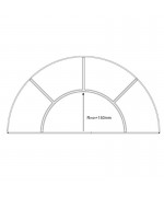 Ventana semi redonda oscilante de PVC blanco con barrotillos especiales