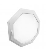 Ventana octagonal oscilante 1100x1100 mm de PVC blanco