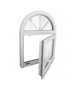 Ventana arco oscilobatiente 700x900mm de PVC blanco