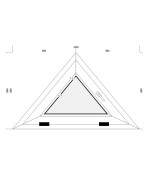Ventana triangular oscilante 1000x600 mm de PVC blanco 