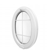 Ventana ovalada oscilante de PVC blanco con barrotillos ingléses