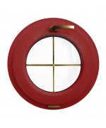 Ventana redonda oscilante de PVC color RAL con barrotillos ingléses