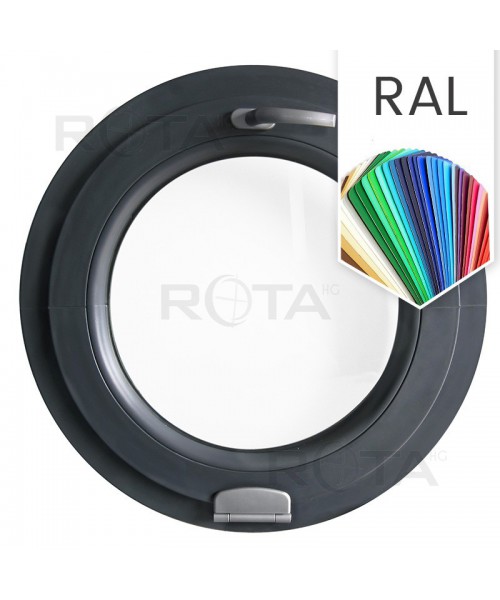 Ventana redonda oscilante de PVC color RAL con bisagras &#039;Estetic 3D&#039;