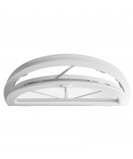 Ventana semi redonda oscilante de PVC blanco con barrotillos ingléses