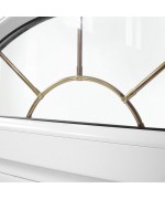 Ventana semi redonda oscilante de PVC blanco con barrotillos especiales