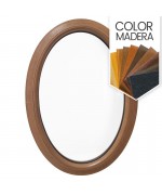 Ventana ovalada fija de PVC color imitación madera (vertical)