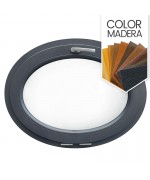 Ventana ovalada oscilante de PVC color imitación madera (horizontal)