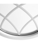 Ventana redonda fija de PVC blanco con barrotillos especiales
