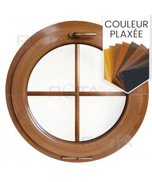 Fenêtre ronde à soufflet à petits carreaux PVC oeil de boeuf en couleur