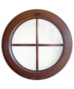 Fenêtre ronde à soufflet à petits carreaux PVC oeil de boeuf en couleur
