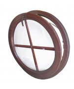 Fenêtre ronde à soufflet à petits carreaux PVC oeil de boeuf en couleur