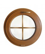 Fenêtre ronde à soufflet à petits carreaux PVC oeil de boeuf en couleur