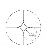 Fenêtre ronde à la française à petits carreaux PVC en couleur bois