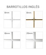 Ventana ovalada fija de PVC blanco con barrotillos ingléses (horizontal)