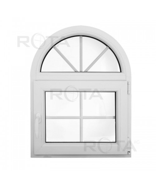Ventana arco oscilobatiente 700x900mm de PVC blanco