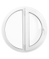 Ventana redonda fija y practicable de PVC blanco