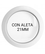 Ventana redonda fija de PVC blanco con aleta 21mm